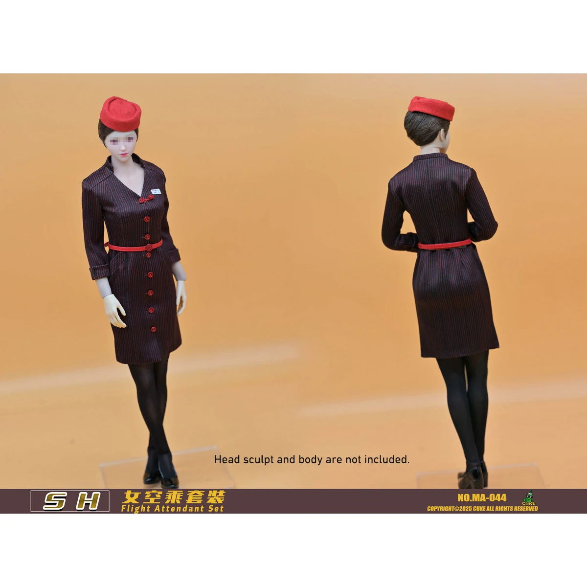 

HIPLAY SH The Flight Attendant Set Doll Clothes Accessory Fit 1/6 Scale 12-inches Figure