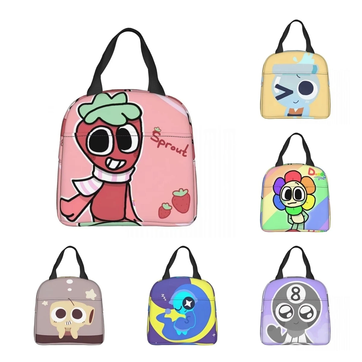 

Изолированная сумка для обеда Dandys World, сумка-холодильник, контейнер для обеда, игра, милый мультяшный герметичный ланч-бокс, сумки для еды на открытом воздухе