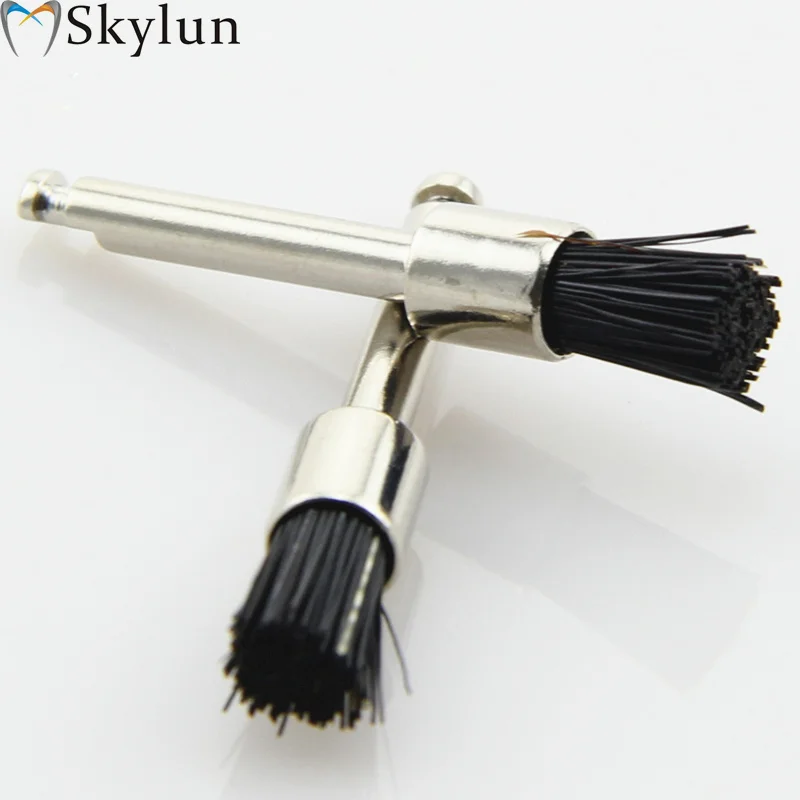 

1000PCS Dental polish prophy brush Latch style flat Prophylaxis brush polishing Black bristle Filament brush bristle brush PB350