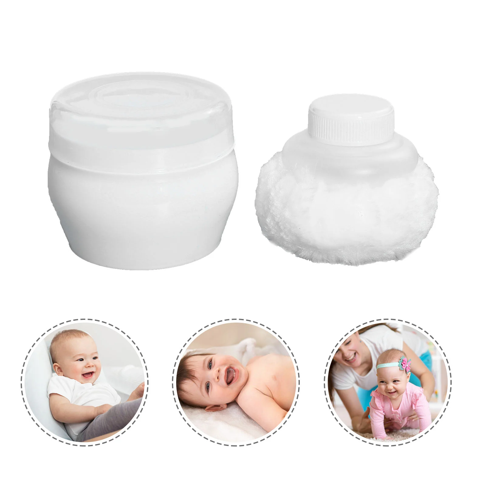 2 Sets Baby Powder Puff after Bath Infant Body for Pp Plastic Talcum Applicator