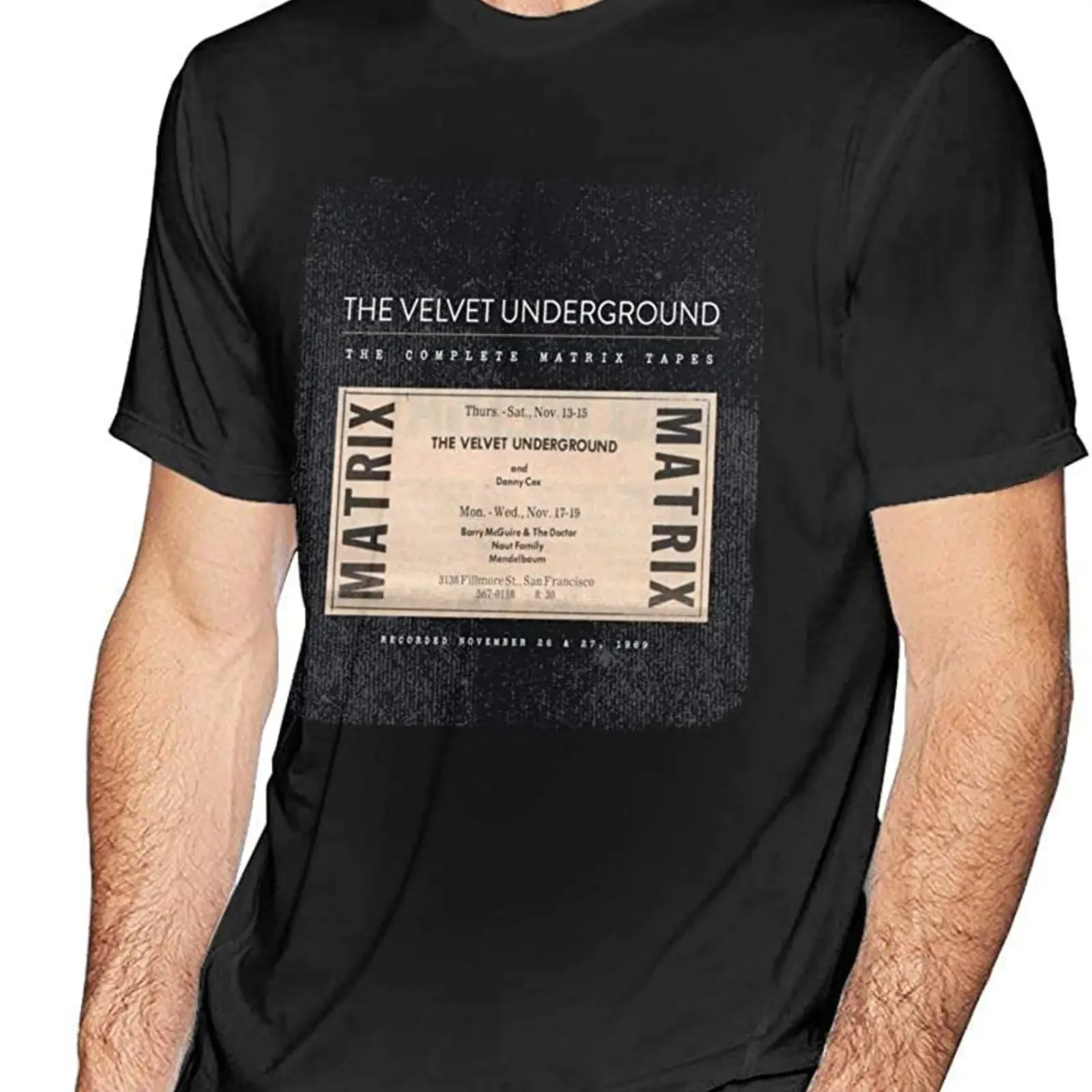 The Velvet Underground Complete Matrix Tapes Fashion Men's  T Shirt Black amp vintage Washed fashion Stretched Unisex