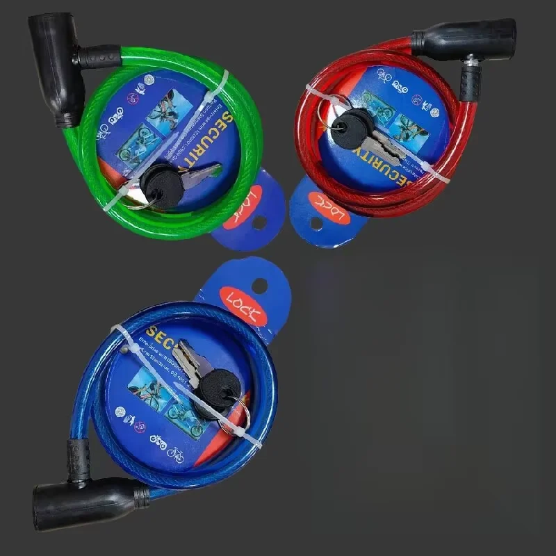 

Bicycle lock with key, straight cable lock 4 colors optional, anti-theft security cable for bicycles, scooters, kayaks, paddlebo
