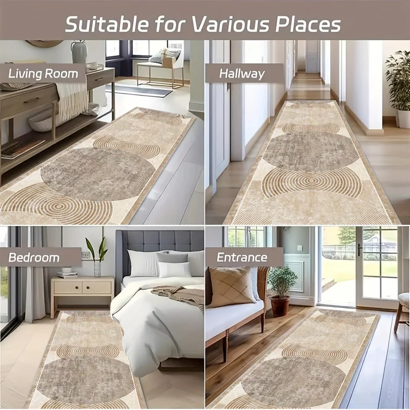 VIKAMA Minimalist Line Carpet, Durable And Slip-Resistant Corridor And Kitchen Mats, Bedroom Bedside Rugs For Home Decoration view 5