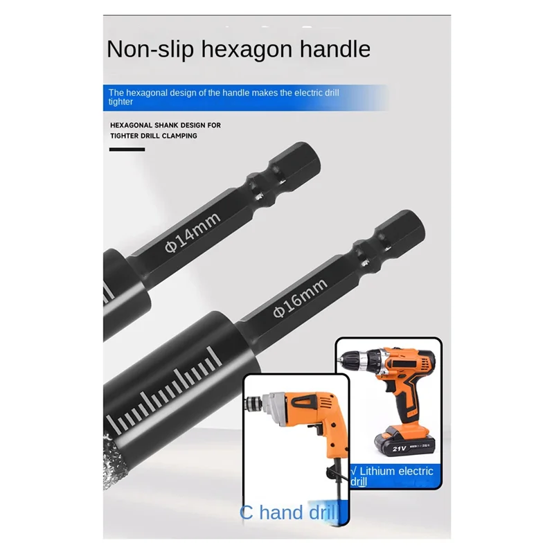 

IALJ-10Pcs Hexagonal Shank Brazed Dry Tile Diamond Drill Bit 5-16Mm Hole Saw Marble Porcelain Cup Saw Hole Opener