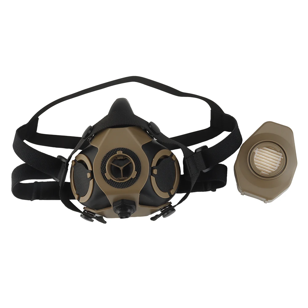 SOTR-Masque à Gaz Dulirator Spécial, Demi-Visage pour Paintball Militaire Airsoft CS Cosplay, Particulat de Filjouit HEPA