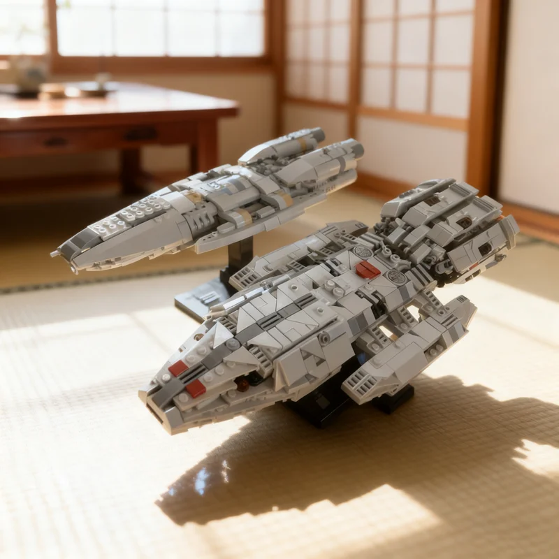 

NEW 1201PCS MOC Creative Model Battlestar Galactica Pegasus Two Pack Custom Puzzle DIY Ideas Assembly Display Gift Collectible