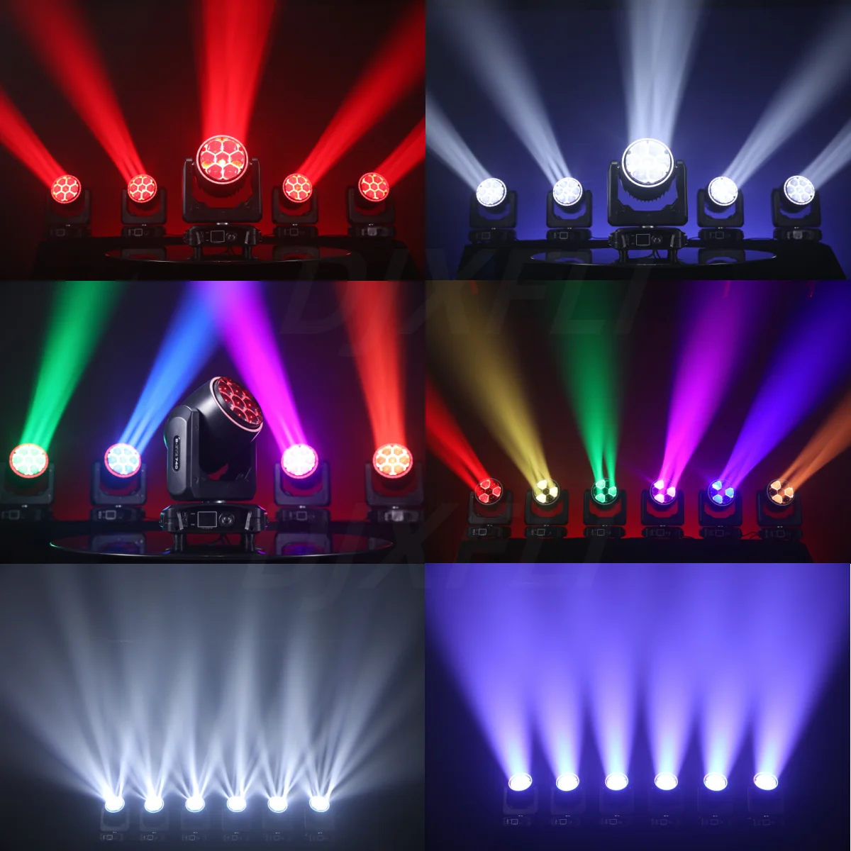 7x40W 비아이 빔 워시 헤일로 효과 LED 무빙 헤드 RGBW 4in1 DMX512 컨트롤 (DJ, 디스코, 파티, 나이트클럽, 웨딩, KTV용)
