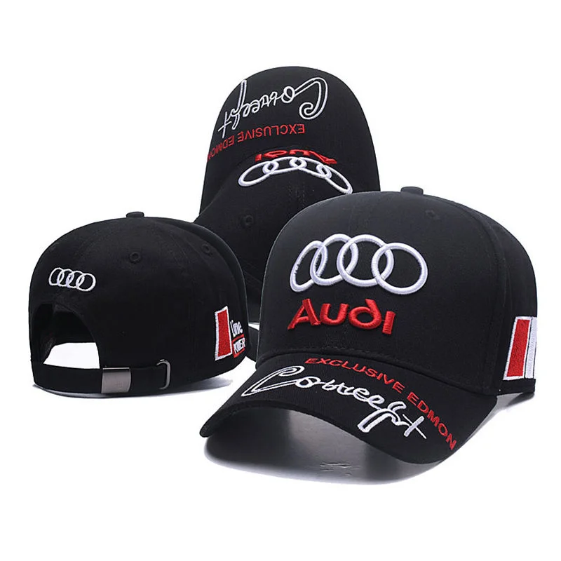 2024 New Foreign Trade Embroidered Audi  Baseball Hat Cotton Outdoor Sports Duck Tongue Hat Four Seasons Advertising Hat 55-60cm