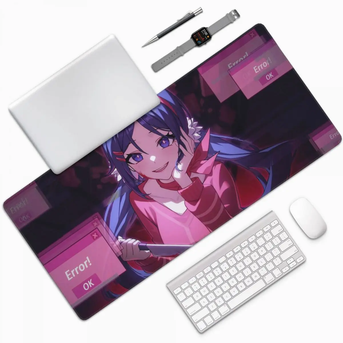 Horror Game Miside Large Mouse Pad Computer Keyboard Mouse Mat Gaming PC Laptop Desk Mat Office Accessories Table Mats