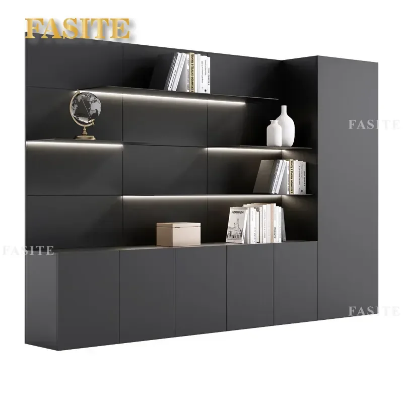 For Office File Cabinet Executive Data Storage Bookcase  Background Shelf Wooden Document Organizer Furniture