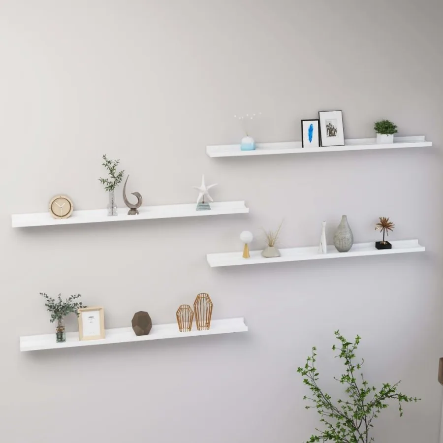 

Wall Shelves 4 pcs White 39.4x3.5x1.2
