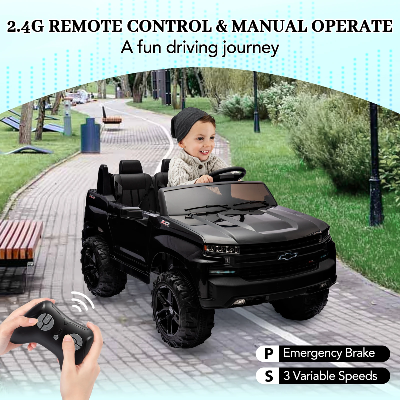 24V Ride On Car for Kids Parent Remote Control 4xSpring Suspension 3 Speeds Wireless Music Mp3 Player for Boys and Girls