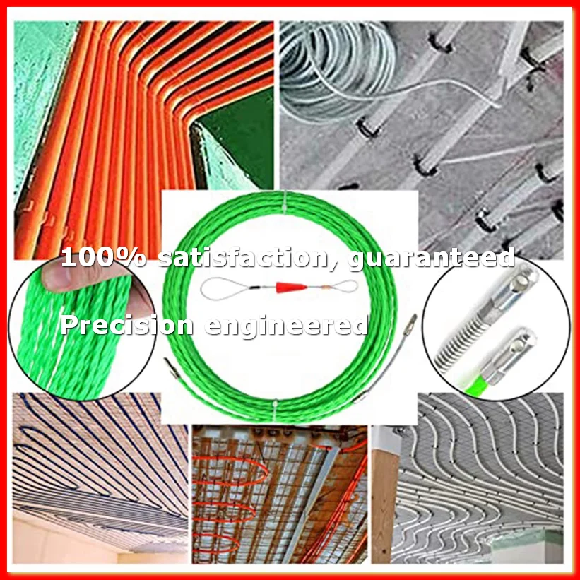 10M 33Ft Fish Tape Cable Puller Kit 4.5Mm PET Electrical Cable Puller Through Wall Wire Guide Device Threader-A73M