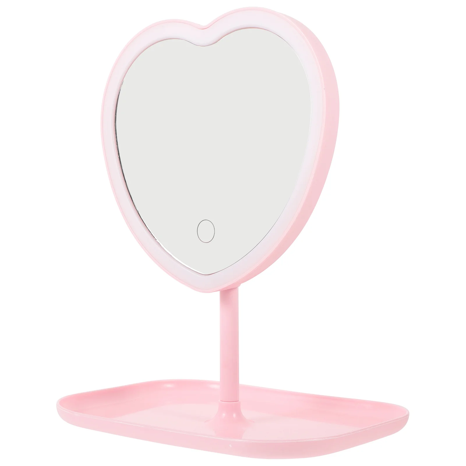 

Desktop Love Mirror Beauty Makeup USB Rechargeable LED Light ( ) Vanity Heart Mirrors Movable Portable