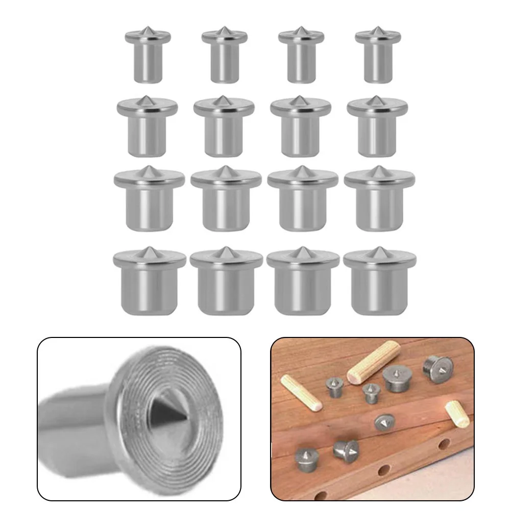 4pcs Dowel Centre Point Pin Set Wood Timber Marker Hole Tenon Center Set 6/8/10/12mm Woodworking Wood Drill Power Accessories