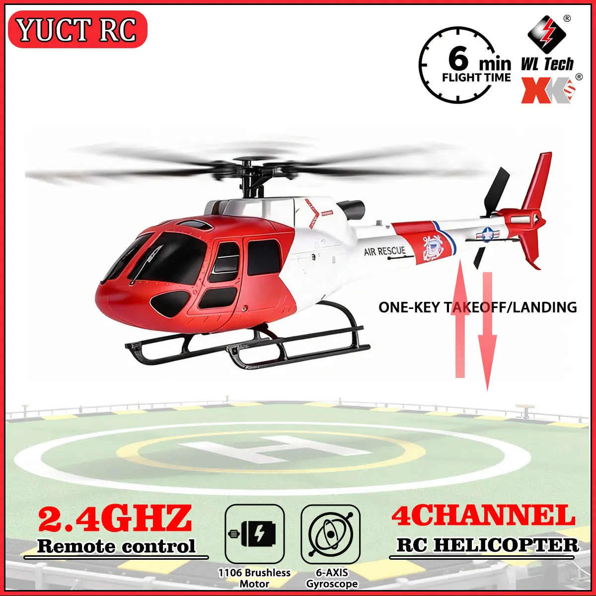 

WLtoys XK K150 2.4GHz 4CH RC Helicopter Brushless Motor 6-Axis Gyro Stable Flight Model Toy Gift for Boys