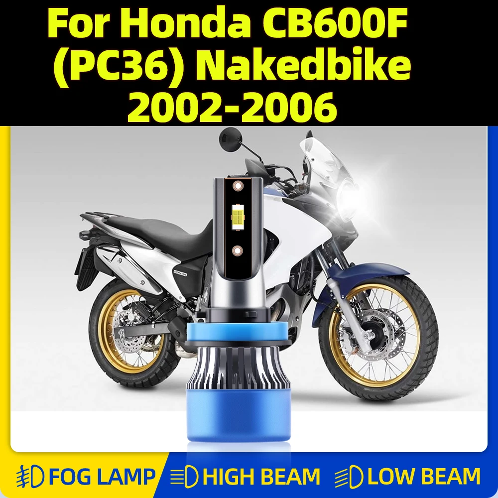 Motorcycle LED Headlight 10000LM Super Bright Moto Lamp 12V 6000K For Honda CB600F (PC36) Nakedbike 2002 2003 2004 2005 2006