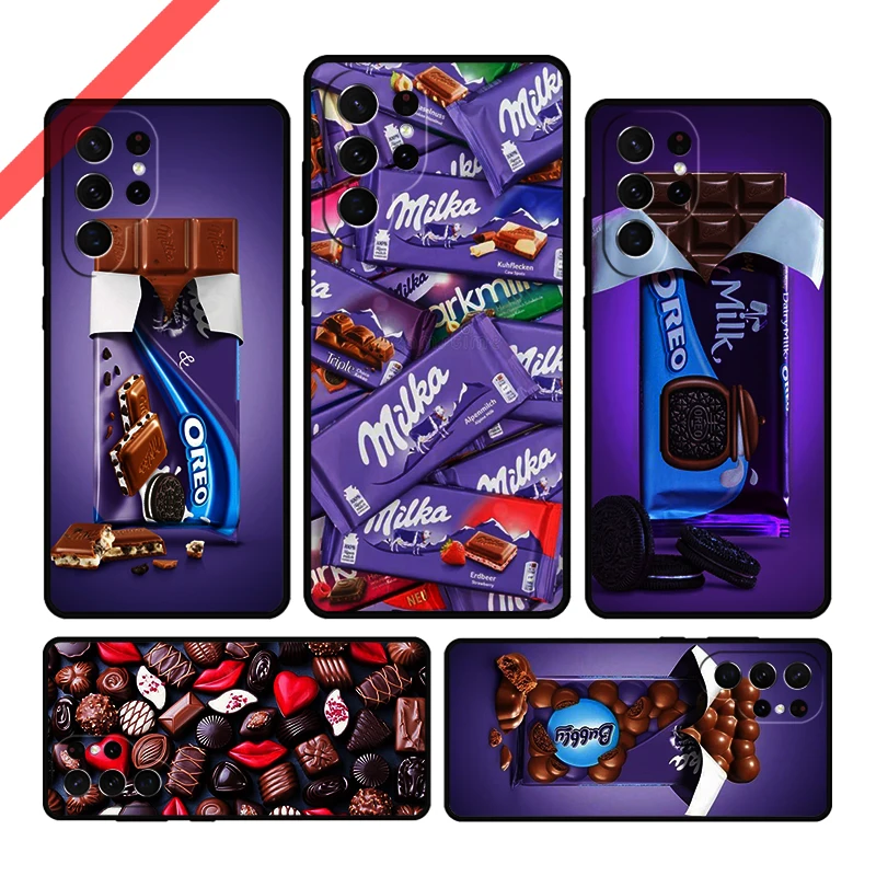 Milka Chocolate Phone Case For Samsung Galaxy S20 FE S21 S10 S23 Plus S24 S22 Ultra Coque Note20 Note10 S9 S8 Cover Capa