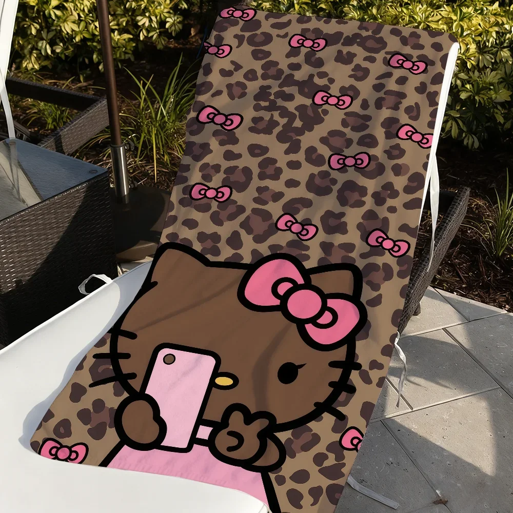 Sa H-HelloK-Kitty Leopard DarkSkinned Hottie Quick Drying Beach Towels Are Suitable For Swimming Pools Camping Yoga And The Gym view 5