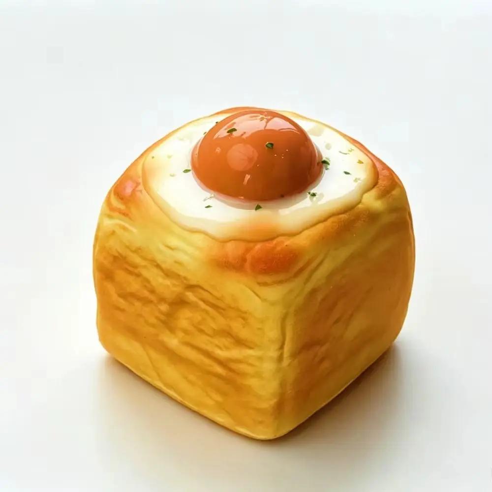 Simulated Simulated Egg Toast Squeeze Toy Prank Decoration Oversized Bread Squishy Toy Soft Elastic Realistic