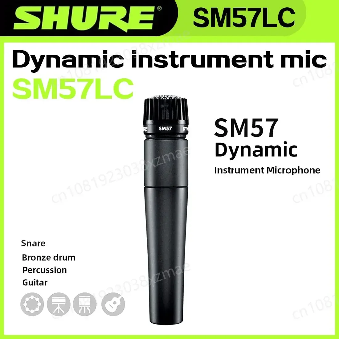 Shure SM57 Instrument Microphone Cardioid Dynamic Hand Mic Classic Vocal Stage Performance Guitar Studio Singing Home KTV Mic