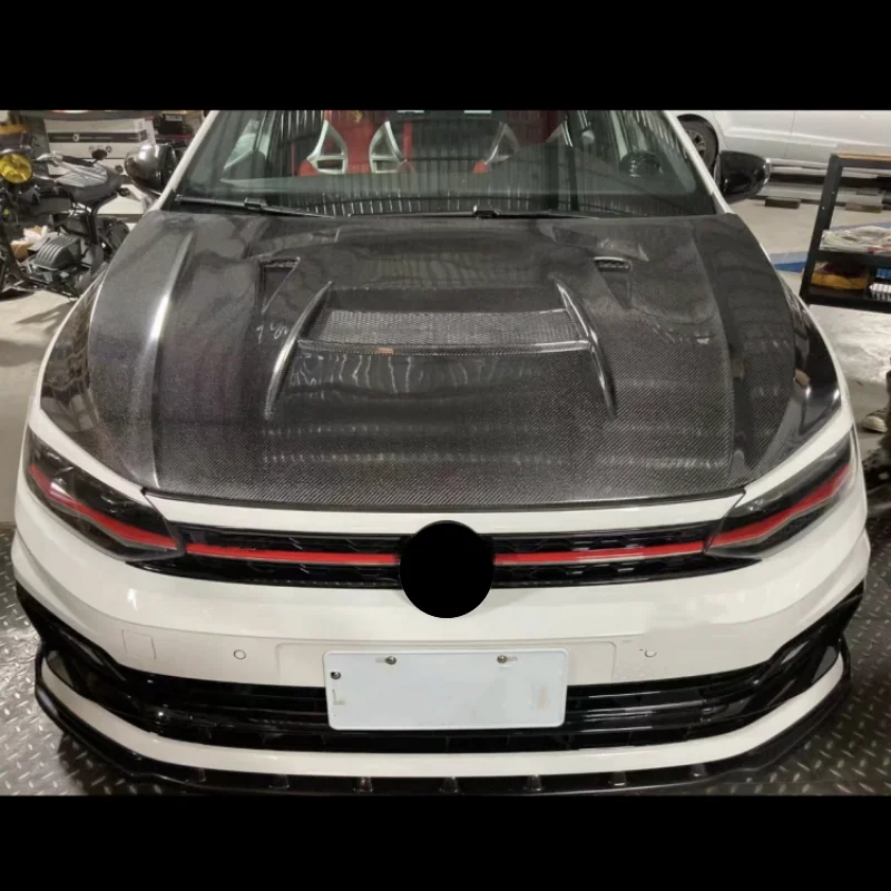 

Carbon fiber Engine Cover for Volkswagen vw POLO 19-24 modified new style Bonnet Hood scoop Car Accessories