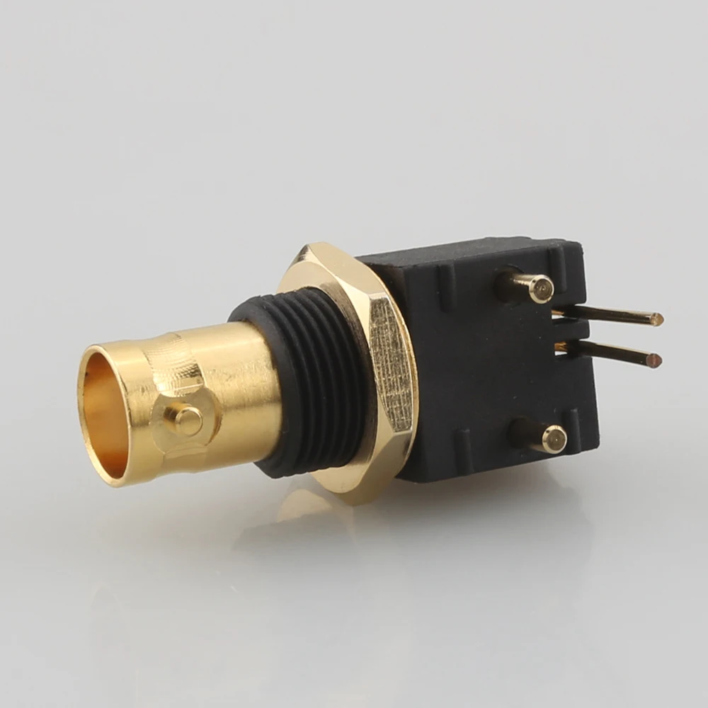 4PCS HI-END BNC Female Jack Right Angle PCB Panel Mount CCTV Soldering Connector LB255