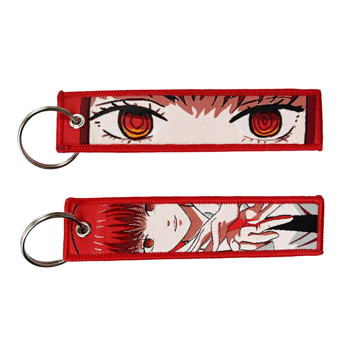 New Japanese anime key Tag embroidered key label car pendant keyring decorative bag wallet accessories For Boys Friends Gifts