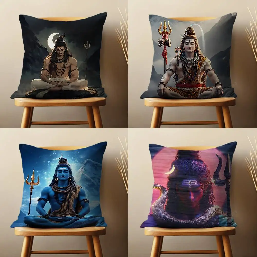 India Art Lord Shivasjpg Pillow Case For Room Sofa Cushion Cover Suitable For Home Bedroom Decoration And Protector