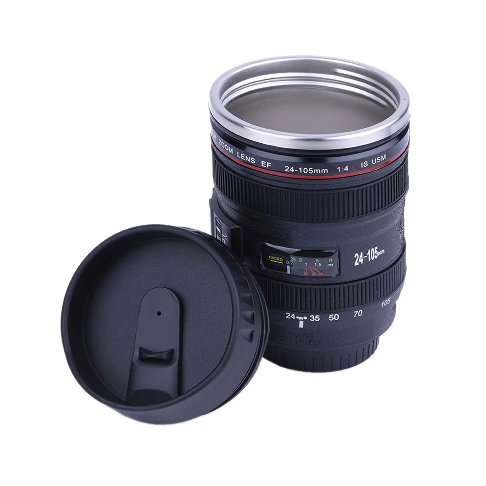 Stainless Steel Camera Coffee Lens Mug Black Coffee Cup Unique Mugs Gift Travelling Flask Tumbler Thermal Insulation Drinkware