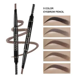 HANDAIYAN Eyebrow Pencil Automatic Rotating Double Head Long Lasting Natural Waterproof 5 Color Triangle Eyebrow Pen Make Up