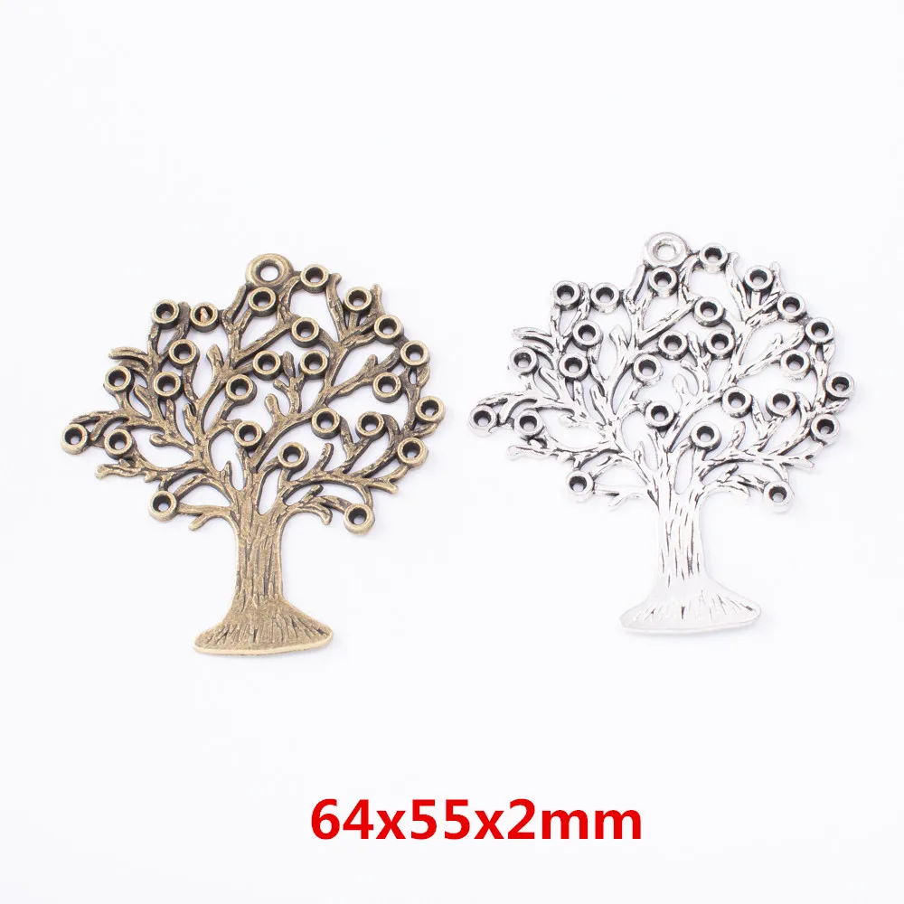 6pieces (tree) vintage zinc alloy charm metal pendant DIY jewelry discovery making accessories2018