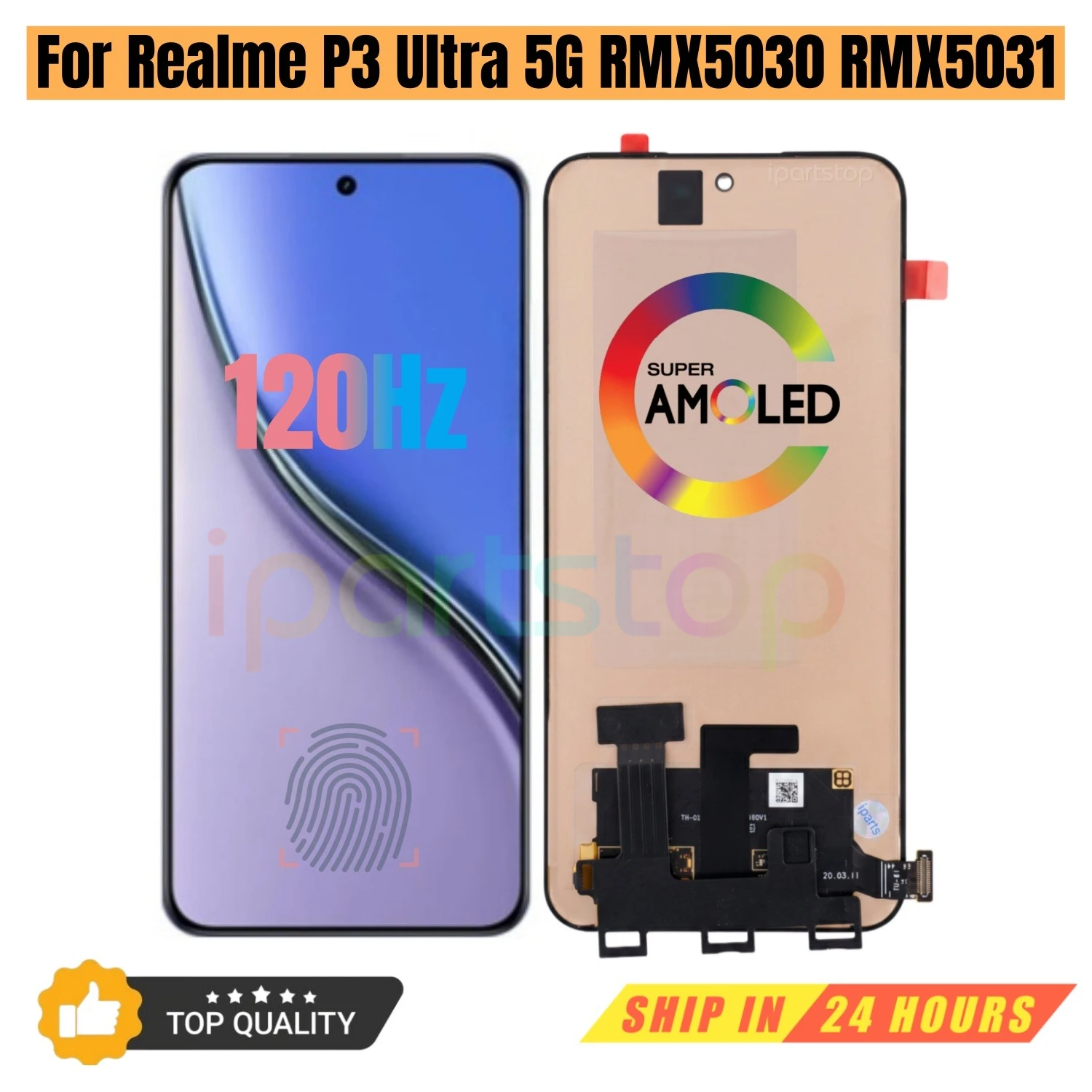 

iParts Replacement New Display for Realme P3 Ultra 5G RMX5030 RMX5031 120Hz AMOLED Touch Screen Digitizer Assembly OEM Tested