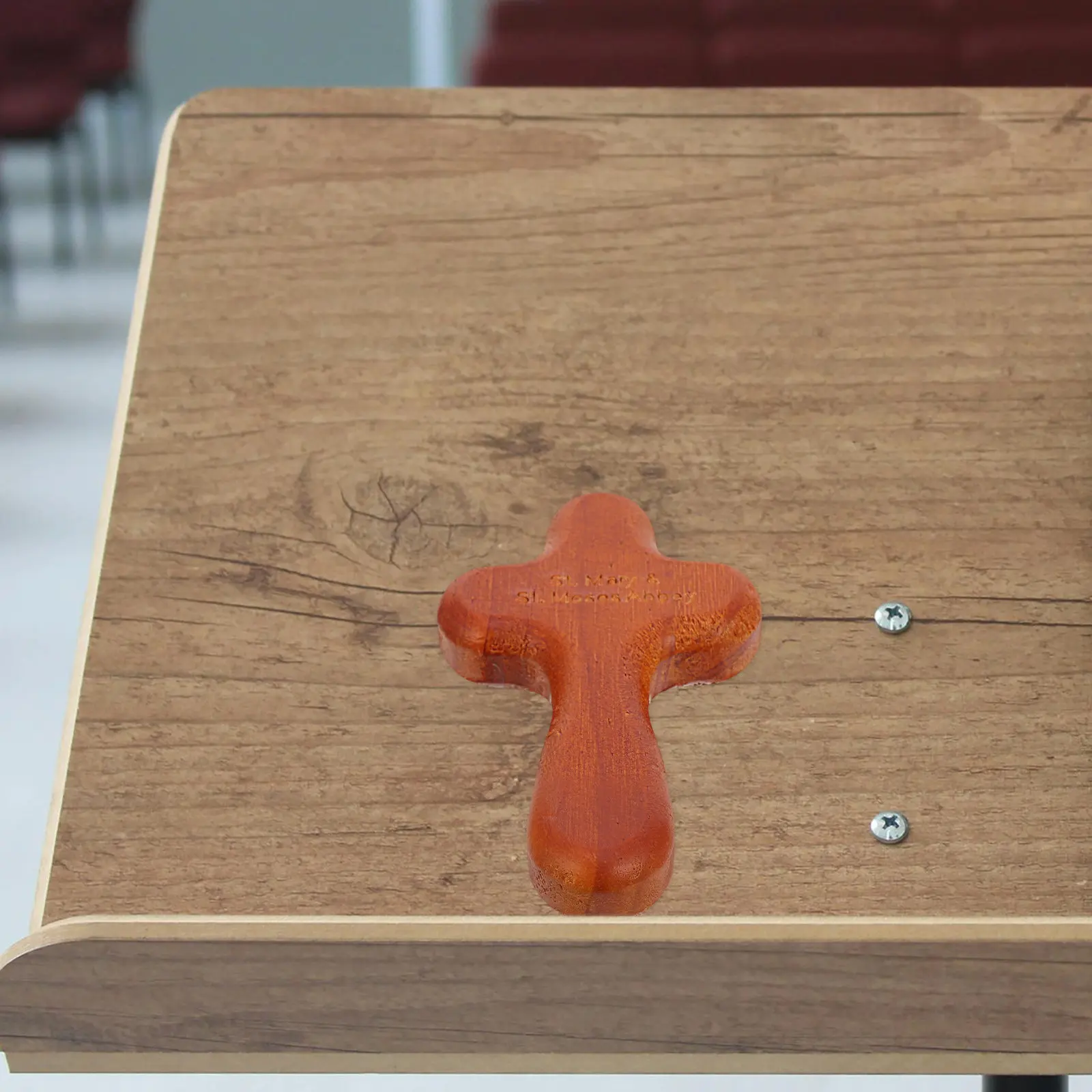 Handcrafted Wooden Cross Tabletop Decor Rustic Home Office Wall Art Religious Gift Birthday Music Carnival Prayer Prop Mini