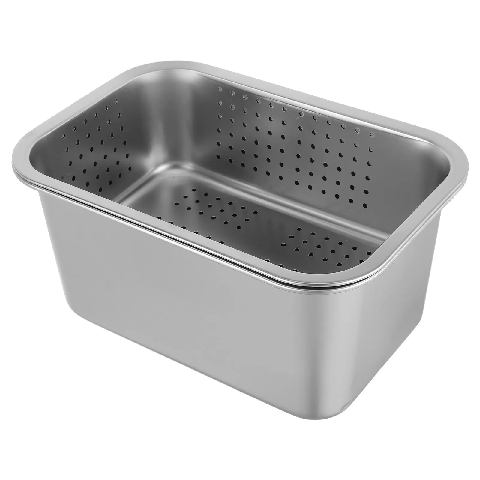 1Set Stainless Steel Sink Strainer Basket Rectangular Mesh Drain Filter for Kitchen Vegetable Fruit Washing Draining Colander