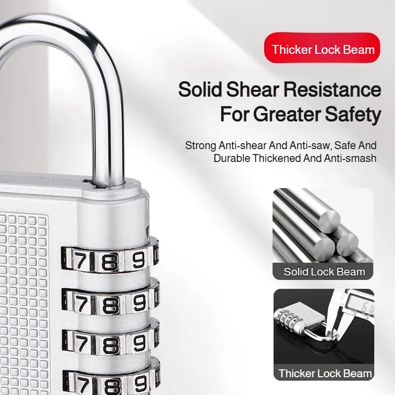 

GMY Zinc Alloy Combination Padlock - 4-Digit Code, Luggage Lock, Suitcase Bag Security Lock