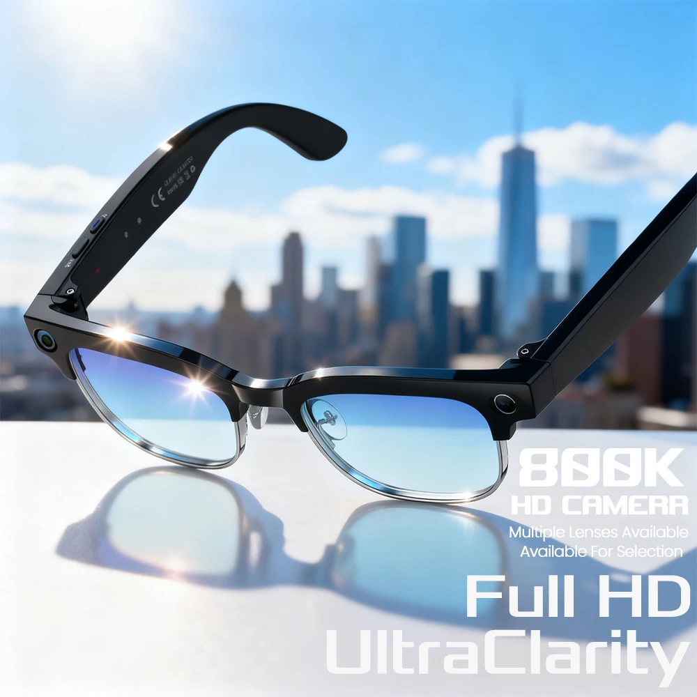 

2025 New Intelligent AI Glasses 800W Pixel Camera HD 4K Video Recording AI Translation Music Control Intelligent Wearable Device