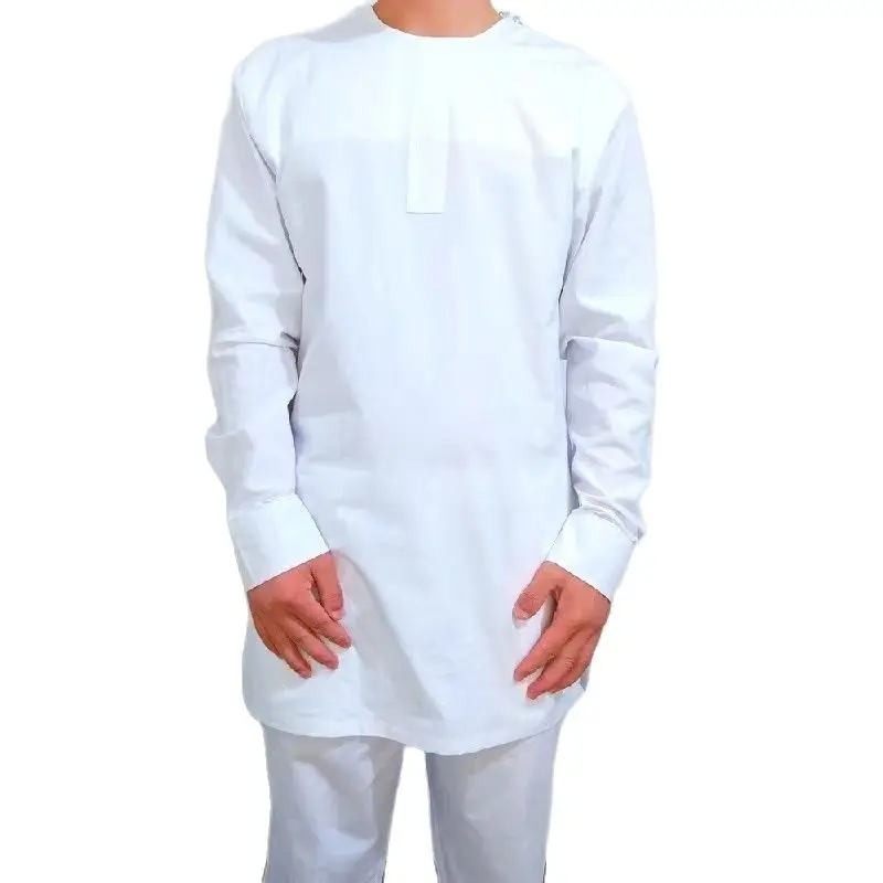 Chemise blanche à manches longues pour hommes, conception simple, olympiques pantalons, tenues africaines, vêtements de fête, Y + fjsimplicité