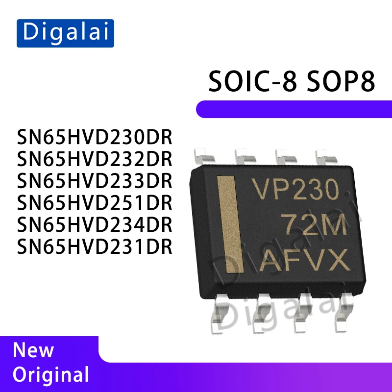 CAN Transceiver SN65HVD230 SN65HVD232 SN65HVD233 SN65HVD251 SN65HVD234 SN65HVD231 3.3V High Speed RS-485 IC Chip SMD SOP-8