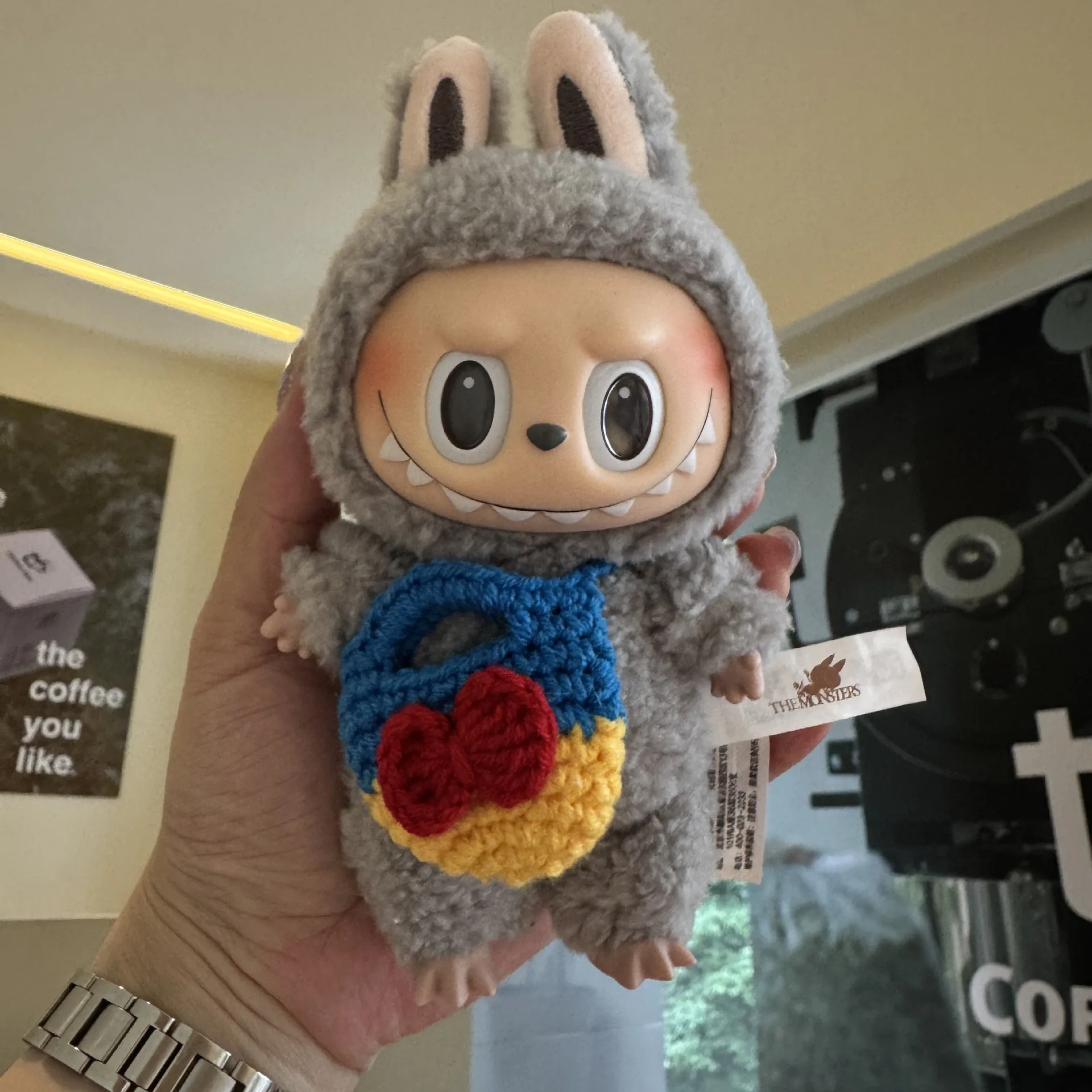 

Clothes For Labubu 15/17Cm Dolls Gen 1-3 Puppy Knit Hanging Bag Apparel Hanging Accessories