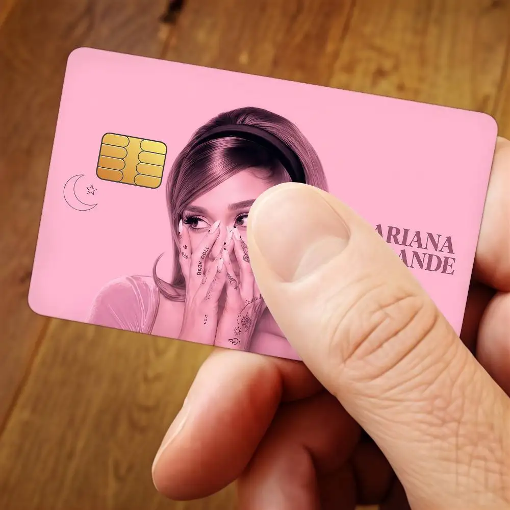 Singer A-Ariana G-Grande Credit Card Public Transportation Cards Protective Sticker Waterproof Card Face Decoration 4PCS