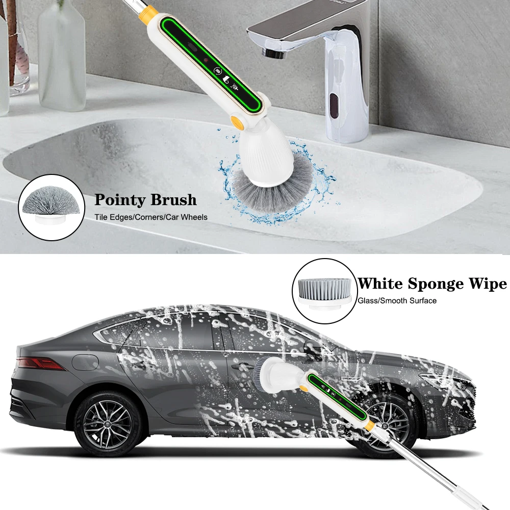 Cleaner Sink Kitchen Cleaning Tool 12-in-1 Handheld USB Type Bathtub Brush Bathroom Wash Brush Electric Cleaning Brush