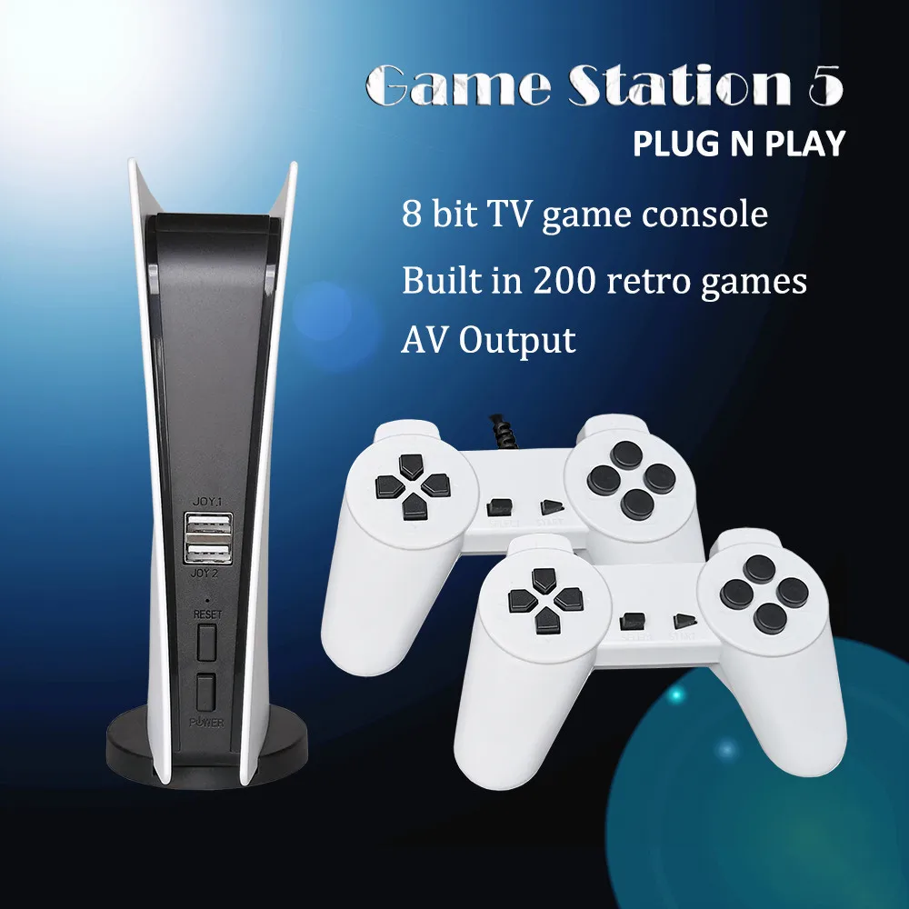 وحدة تحكم ألعاب تلفزيون 8 بت ريترو كونسول فيديو Juegos 200 ألعاب كلاسيكية مدمجة محطة GS5 USB لوحة ألعاب محمولة لاسلكية مخرج AV