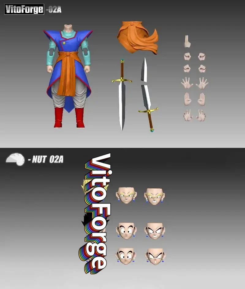 VitoForge DBZ Super Saiyajin Gohan Supreme Kai Realm Trainingskostüm Realm Sword Magistrate Anime Actionfigur Spielzeug – Detail 1