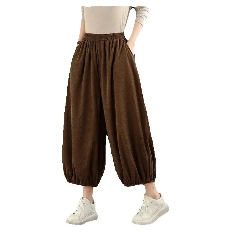 Women's Large Size Harem Pants 2025 Spring And Autumn New Style Loose Fashionable Casual Wide Leg Trousers W872