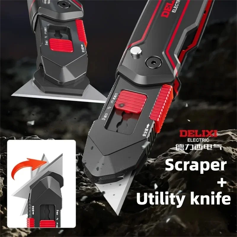 3 طرق للطي سكّين متعدّد الاستخدامات قابل للاستبدال عالية الكربون شفرة فولاذية الفولاذ المقاوم للصدأ الة قطع الورق مكتب الفن طالب المورد