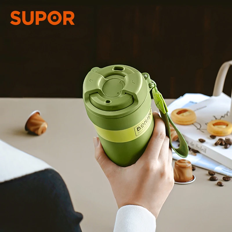 SUPOR Ceramic linerCoffee Cup Thermos Mug Leak-Proof Thermos Travel Thermal Vacuum Flask Insulated Cup Water Bottle