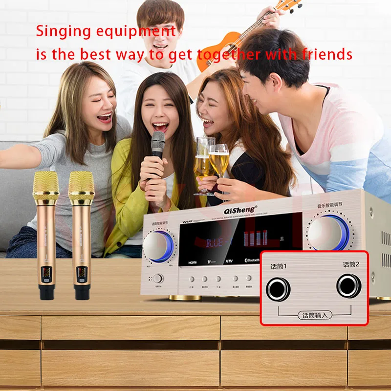 1500W dom 5.1 wzmacniacz mocy wysokiej mocy HD bezstratny wzmacniacz 5.0 Bluetooth profesjonalny odtwarzacz mocy ciężki bas Karaoke