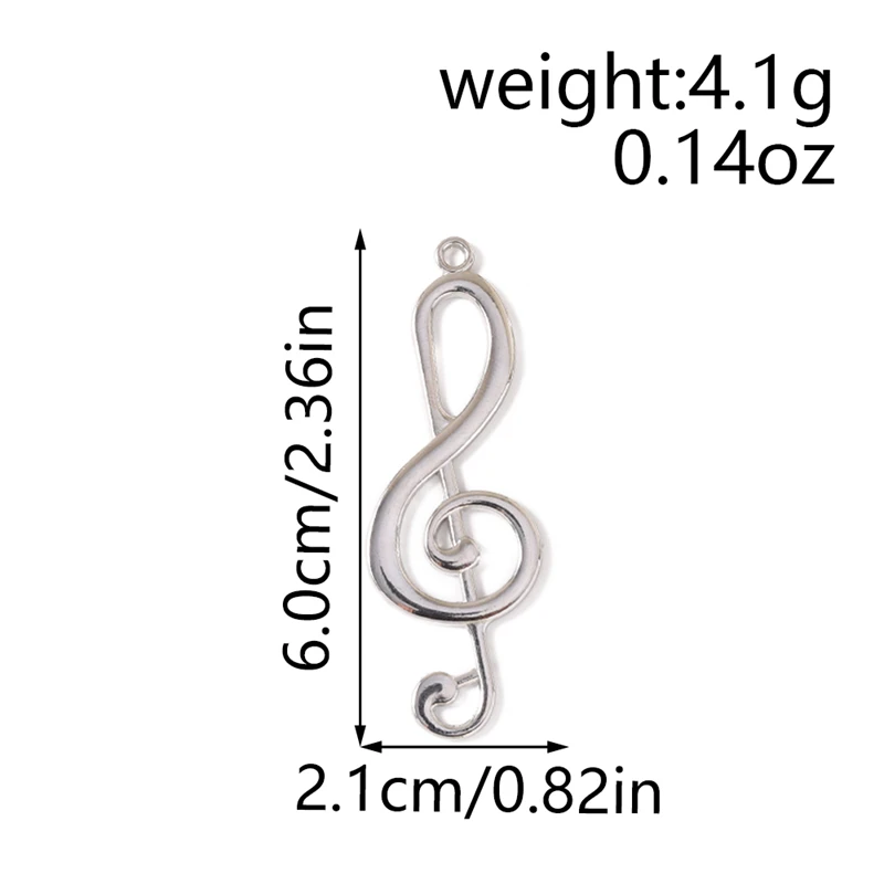 10 Stück 21x60mm Niedliche Legierungs-Musiknoten-Anhänger für die Herstellung von Halsketten, Ohrringen, Schlüsselanhängern, DIY-Bastelarbeiten, Schmuckzubehör – Detail 1