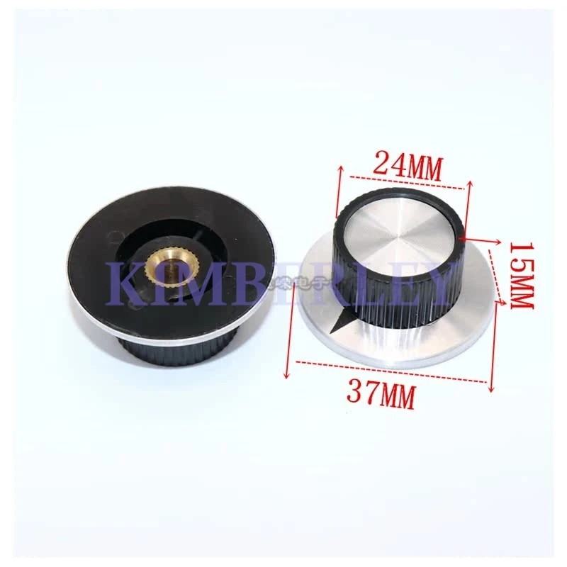 2PCS Potentiometer Knob Cap Arrow Metal Dial Knob Electromechanical Operation Panel Adjustment Knob Cap Round Hole 6MM